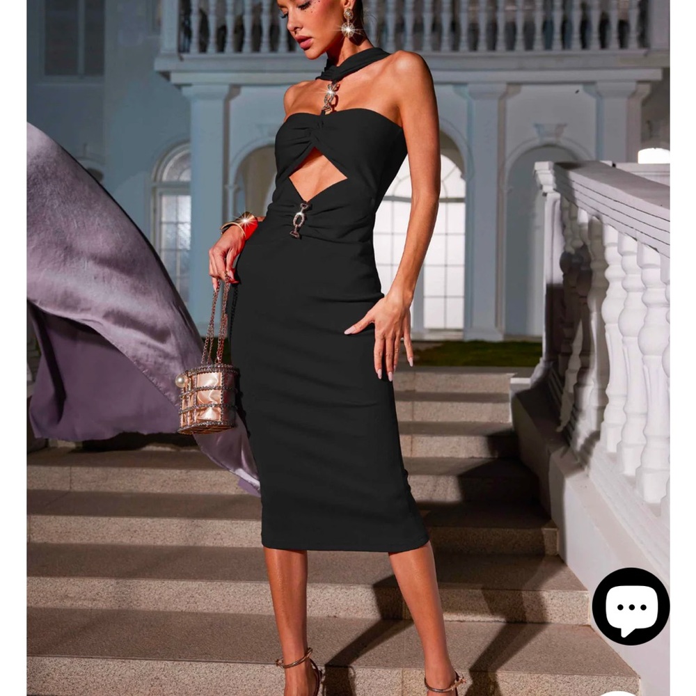 Black bandage dress with cutout
